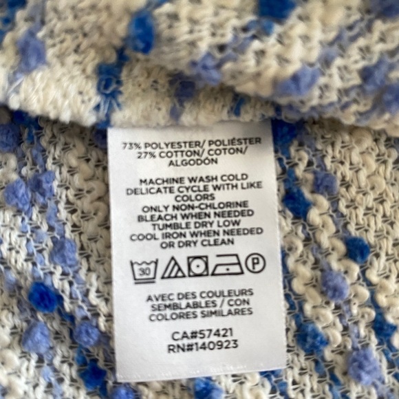 LOFT Light Blue & Cream Sweater Women XS - Picture 5 of 5